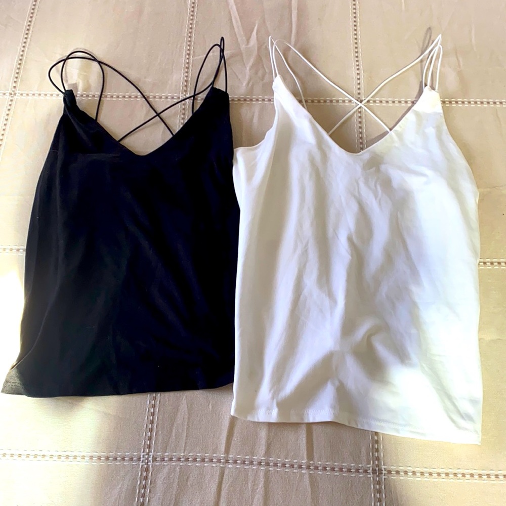 Black and white v neck cami NWOT